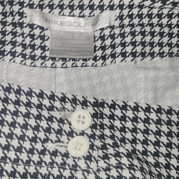 Nike Golf Black and White Houndstooth Pattern Shorts S - Picture 2 of 4